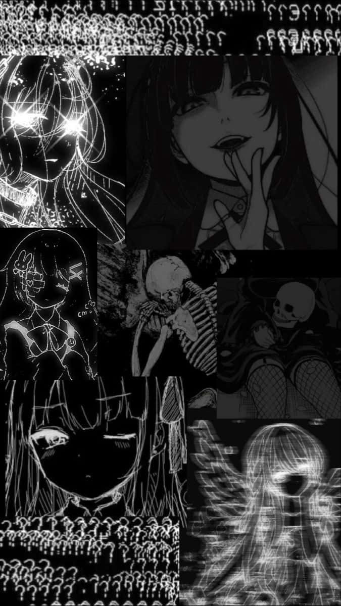 Anime Girl and Dragon Skeleton Wallpaper